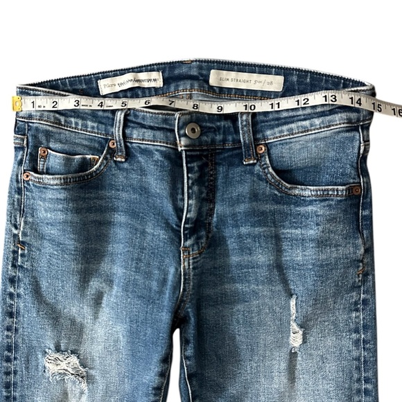 Pilcro and the Letterpress Mid-Rise Slim Straight Distressed Jeans Size 30 - Picture 5 of 9